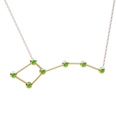 Ursa Minor Kolye - Peridot 14 ayar altın kolye (40 cm rose altın rolo zincir) #h2dnxt