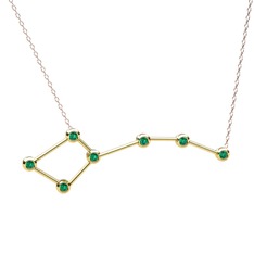 Ursa Minor Kolye - Yeşil kuvars 925 ayar altın kaplama gümüş kolye (40 cm rose altın rolo zincir) #hikho