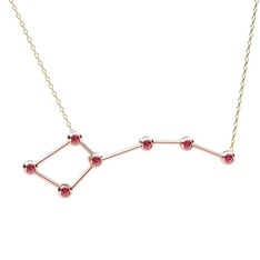 Ursa Minor Kolye - Rodolit garnet 8 ayar rose altın kolye (40 cm gümüş rolo zincir) #s749q6