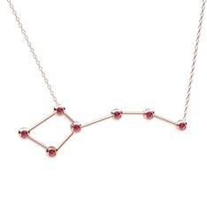 Ursa Minor Kolye - Rodolit garnet 8 ayar rose altın kolye (40 cm rose altın rolo zincir) #wth37d