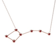 Ursa Minor Kolye - Garnet 8 ayar rose altın kolye (40 cm rose altın rolo zincir) #x9hkac