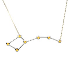 Ursa Minor Kolye - Sitrin 8 ayar beyaz altın kolye (40 cm altın rolo zincir) #xjvv8v