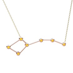 Ursa Minor Kolye - Sitrin 14 ayar rose altın kolye (40 cm altın rolo zincir) #yds51s