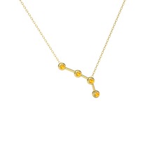 Aries Kolye - Sitrin 18 ayar altın kolye (40 cm altın rolo zincir) #15vdp6o