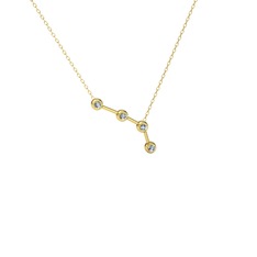 Aries Kolye - Pırlanta 8 ayar altın kolye (0.144 karat, 40 cm gümüş rolo zincir) #16j7q94