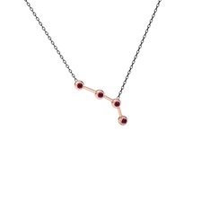 Rodolit garnet 8 ayar rose altın kolye (40 cm gümüş rolo zincir)