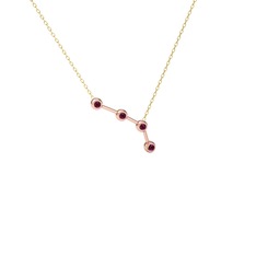 Rodolit garnet 14 ayar rose altın kolye (40 cm altın rolo zincir)