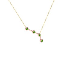 Peridot 925 ayar rose altın kaplama gümüş kolye (40 cm altın rolo zincir)