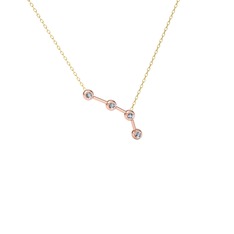 Aries Kolye - Swarovski 8 ayar rose altın kolye (40 cm altın rolo zincir) #g7o63