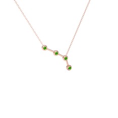 Aries Kolye - Peridot 18 ayar rose altın kolye (40 cm rose altın rolo zincir) #ik67qz