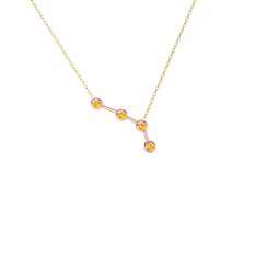 Aries Kolye - Sitrin 18 ayar rose altın kolye (40 cm altın rolo zincir) #p05p3t