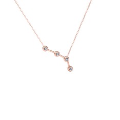 Swarovski 18 ayar rose altın kolye (40 cm gümüş rolo zincir)