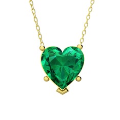 Ena Kalp Kolye - Yeşil kuvars 8 ayar altın kolye (40 cm gümüş rolo zincir) #1t7a6tx
