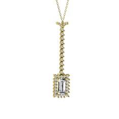 Via Kolye - Swarovski 8 ayar altın kolye (40 cm altın rolo zincir) #1f7tlum
