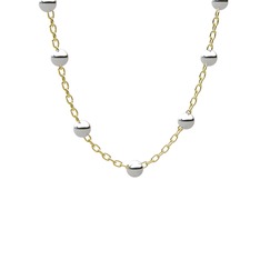 Bui Top Kolye - 18 ayar beyaz altın kolye (40 cm altın rolo zincir) #1bjlx56