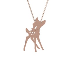 Bambi Kolye - 14 ayar rose altın kolye (40 cm rose altın rolo zincir) #19xlz5l