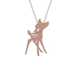 Bambi Kolye - 14 ayar rose altın kolye (40 cm beyaz altın rolo zincir) #1otx5dw