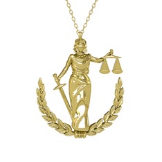 Adalet Kolye - 18 ayar altın kolye (40 cm gümüş rolo zincir) #11hcuzu