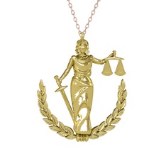 Adalet Kolye - 925 ayar altın kaplama gümüş kolye (40 cm rose altın rolo zincir) #1t06cfu