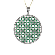 Petek Kolye - Yeşil kuvars 8 ayar beyaz altın kolye (40 cm gümüş rolo zincir) #1c26oh4