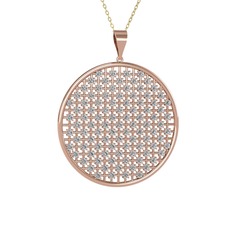 Petek Kolye - Swarovski 14 ayar rose altın kolye (40 cm altın rolo zincir) #1fnpvvd