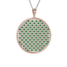 Petek Kolye - Yeşil kuvars 14 ayar rose altın kolye (40 cm gümüş rolo zincir) #1jrjeh8