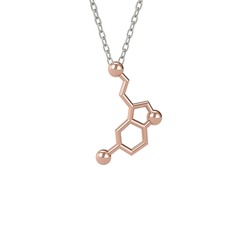 Serotonin Kolye - 14 ayar rose altın kolye (40 cm beyaz altın rolo zincir) #15zhmw2