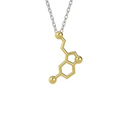 Serotonin Kolye - 925 ayar altın kaplama gümüş kolye (40 cm beyaz altın rolo zincir) #1lhomq3