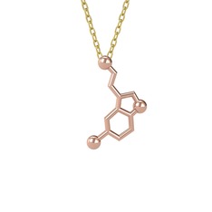 Serotonin Kolye - 8 ayar rose altın kolye (40 cm altın rolo zincir) #1p43fn2