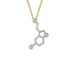 Serotonin Kolye - 18 ayar beyaz altın kolye (40 cm altın rolo zincir) #1qgi73f