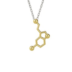 Serotonin Kolye - 18 ayar altın kolye (40 cm beyaz altın rolo zincir) #2yhohk