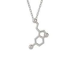 Serotonin Kolye - 14 ayar beyaz altın kolye (40 cm gümüş rolo zincir) #ovjny7