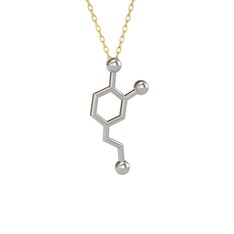 Dopamin Kolye - 8 ayar beyaz altın kolye (40 cm gümüş rolo zincir) #ry6o46