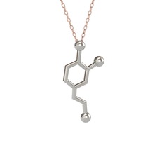 Dopamin Kolye - 8 ayar beyaz altın kolye (40 cm gümüş rolo zincir) #w1j8x1