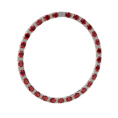 Vanea Kolye - Garnet ve peridot 18 ayar beyaz altın kolye #10bep5q