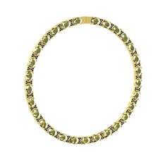 Vanea Kolye - Peridot ve siyah zirkon 925 ayar altın kaplama gümüş kolye #1161tex