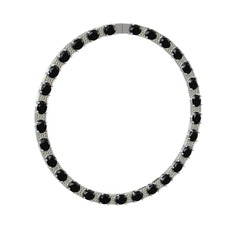 Vanea Kolye - Siyah zirkon ve peridot 925 ayar gümüş kolye #13063h3