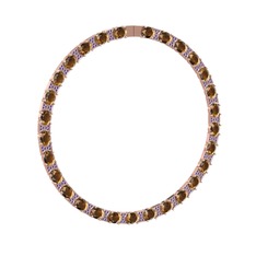 Vanea Kolye - Dumanlı kuvars ve ametist 925 ayar rose altın kaplama gümüş kolye #13fleey