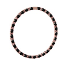 Vanea Kolye - Siyah zirkon ve kök yakut 14 ayar rose altın kolye #13rbfl0