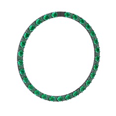 Vanea Kolye - Yeşil kuvars 925 ayar siyah rodyum kaplama gümüş kolye #14u2ob