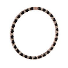 Vanea Kolye - Siyah zirkon ve peridot 925 ayar rose altın kaplama gümüş kolye #173ixr8