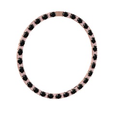 Vanea Kolye - Siyah zirkon ve pembe kuvars 14 ayar rose altın kolye #17wcbfh