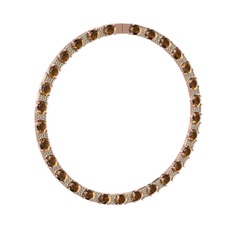 Vanea Kolye - Dumanlı kuvars ve peridot 8 ayar rose altın kolye #182ypui