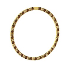 Vanea Kolye - Dumanlı kuvars 14 ayar altın kolye #1bqseug