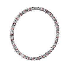 Vanea Kolye - Swarovski ve garnet 18 ayar beyaz altın kolye #1dt2c87