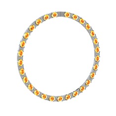 Vanea Kolye - Sitrin ve beyaz zirkon 8 ayar beyaz altın kolye #1dzxs3