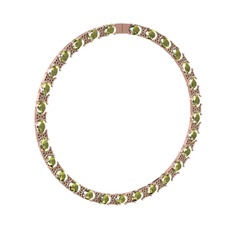 Vanea Kolye - Peridot ve dumanlı kuvars 8 ayar rose altın kolye #1eqb420
