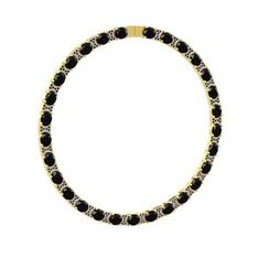 Vanea Kolye - Siyah zirkon ve lab safir 18 ayar altın kolye #1ewetus