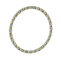 Vanea Kolye - Peridot ve pırlanta 18 ayar beyaz altın kolye (4.2 karat) #1fbpv2y