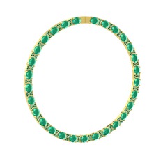 Vanea Kolye - Kök zümrüt ve yeşil kuvars 8 ayar altın kolye #1gystqh